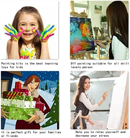 Moeey Paint לפי מספרים למבוגרים | ערכת אמנות DIY עם צבעי אקריליים, מברשות ובד לאמנות מופשטת, ציור ומלאכה למתחילים וילדים